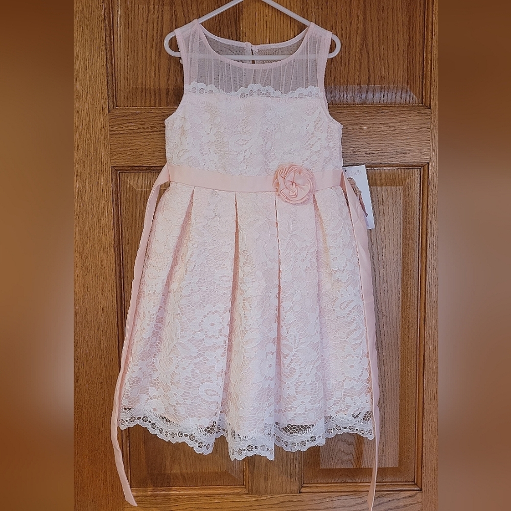 Jona Michelle Pink Lace Dress